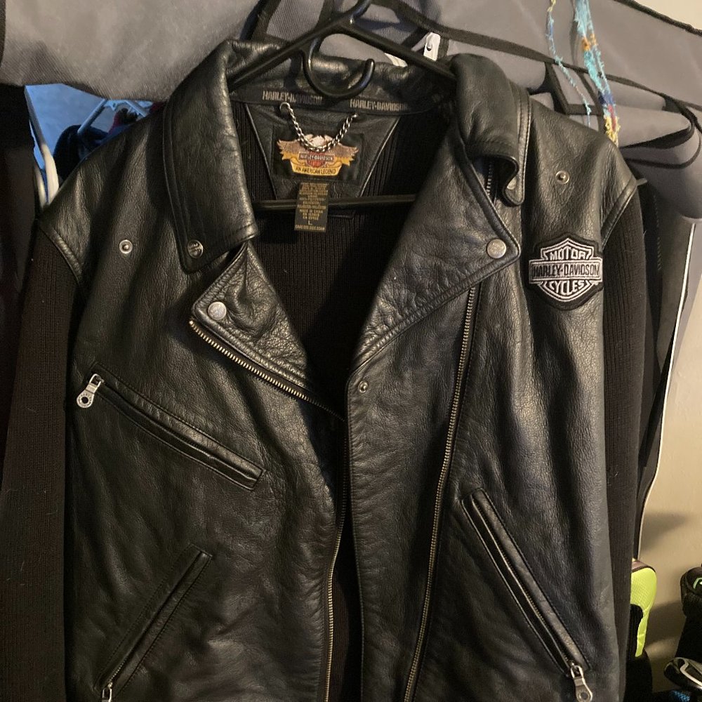Womans Harley-Davidson motorcycle jacket.